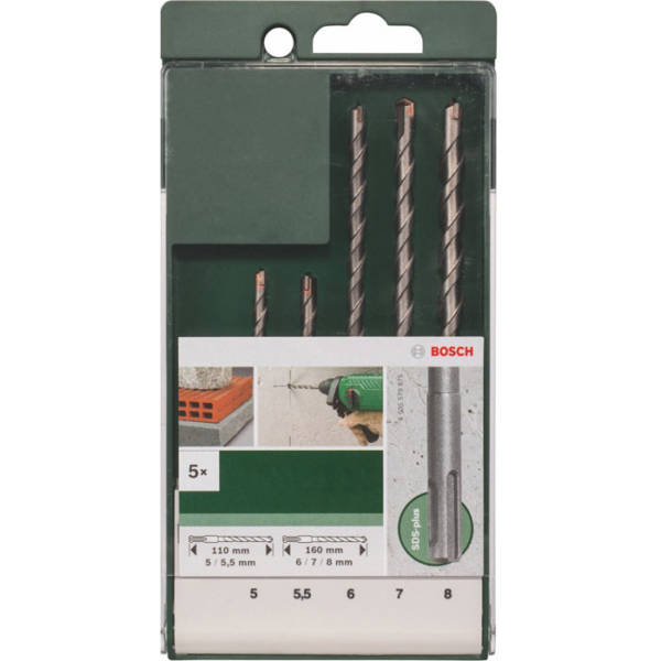 Буры Bosch SDS Plus 5-8мм DIY 5шт 2609255542